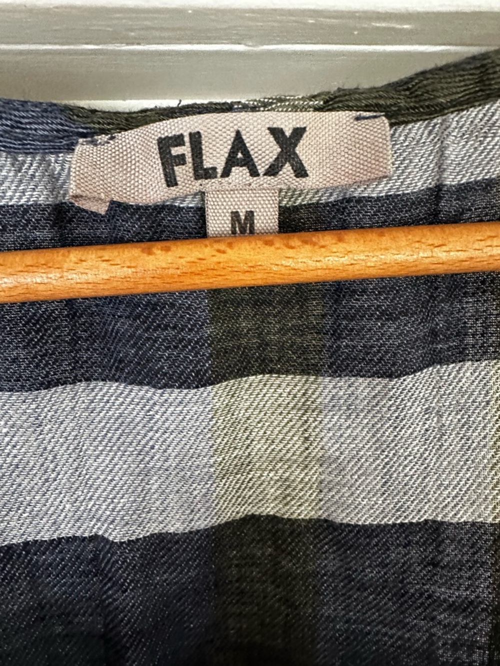 Never Worn-Flax Plaid Linen Sleeveless Dress Size Medium - Picture 2 of 5